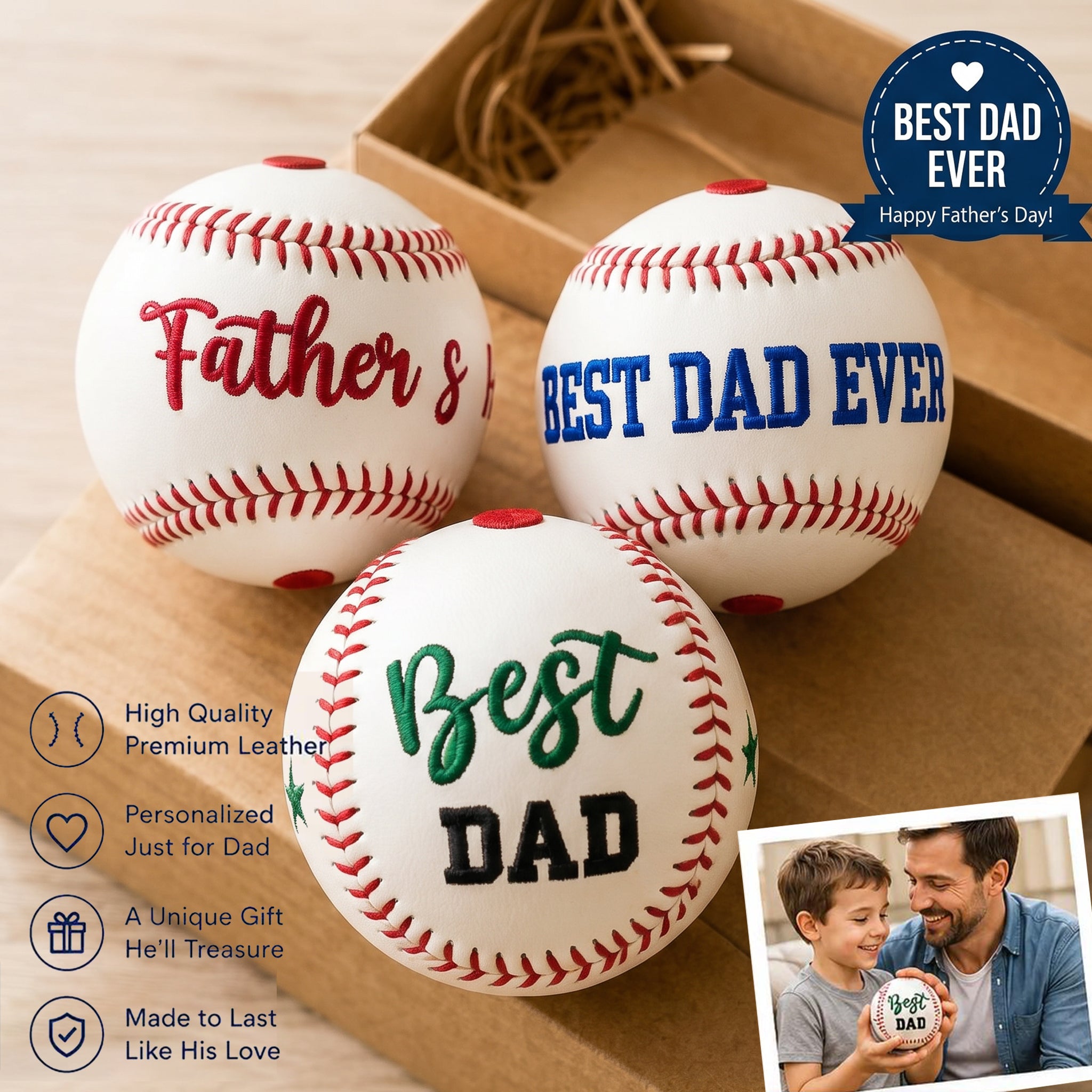Custom Embroidered Sport Baseball & Softball - Father's Day Gift, Mother's Day Gift