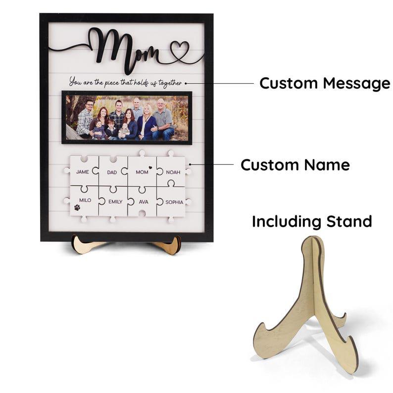 Personalize Family Puzzle Sign Personalized Gift –Wooden Sign For Mom