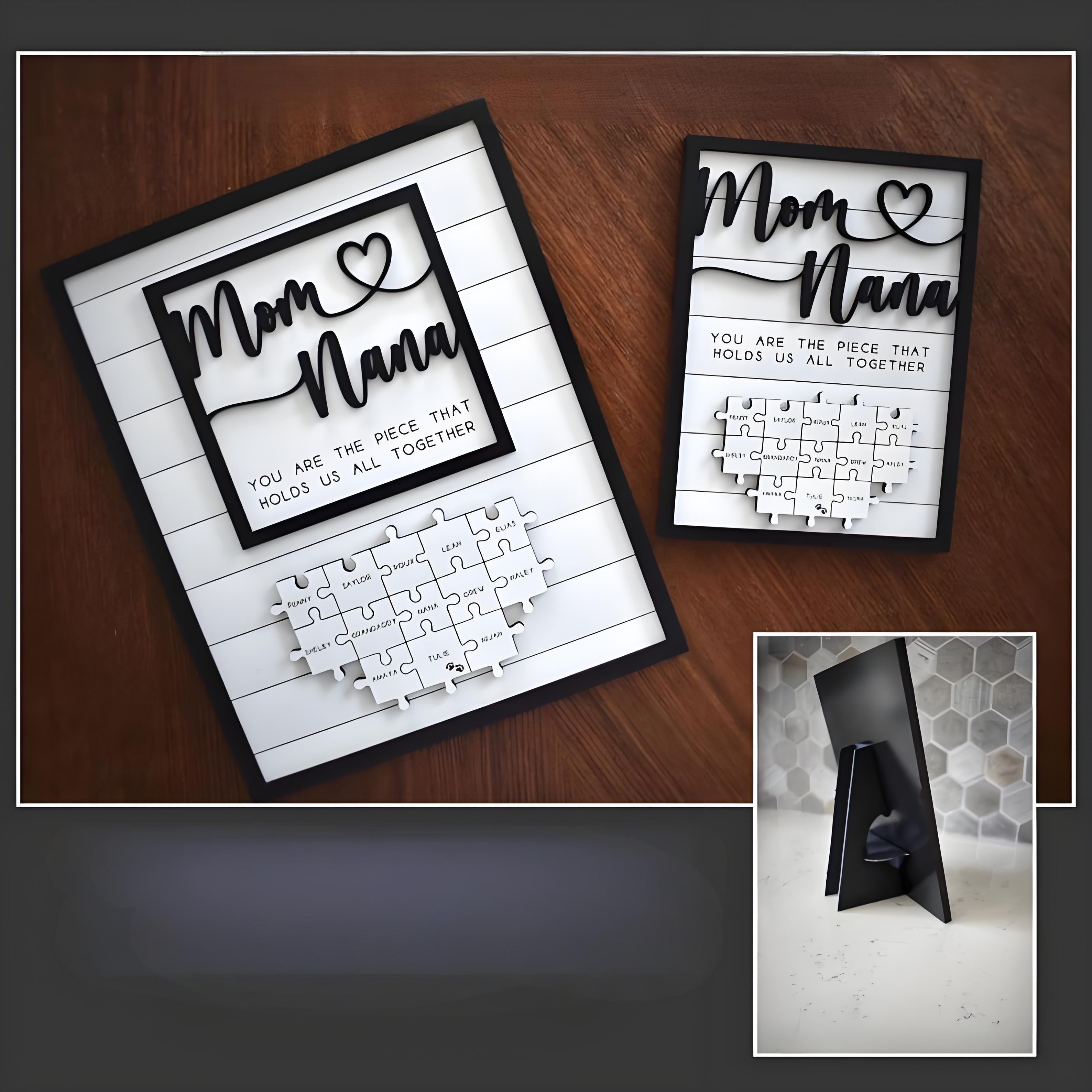 Custom Mom And Nana Puzzle Sign For Heart-Felt Gift You Are The Piece That Holds Us Together