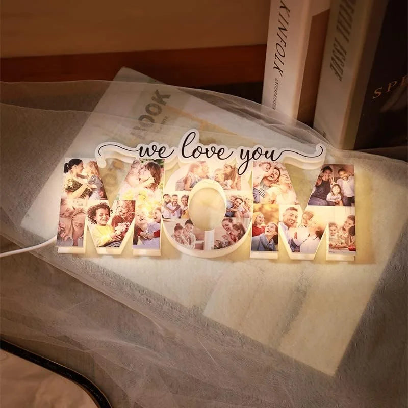 Personalized Photo Mom Letter Led Night Light Acrylic Lamp Mothers Day Birthdays Gifts