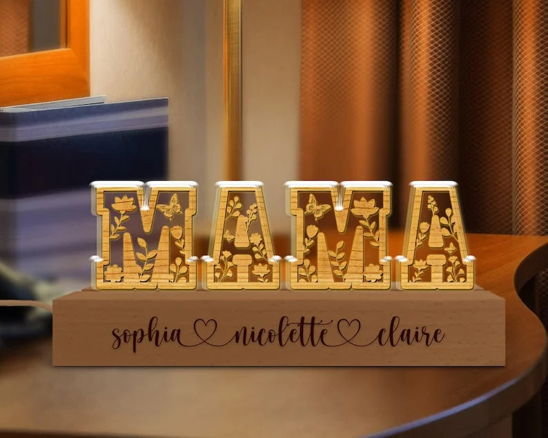 Personalized Mom Night Light, 3D Night Lamp, Mother's Day Gift Ideas