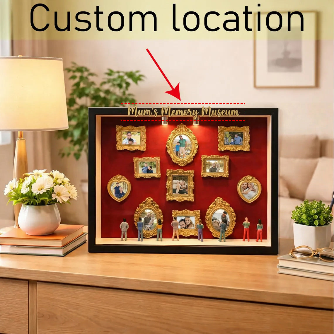Personalized Mom's Memory Museum Photo Frame with Light, DIY Mini Museum Frame Box,Mother's Day Gift