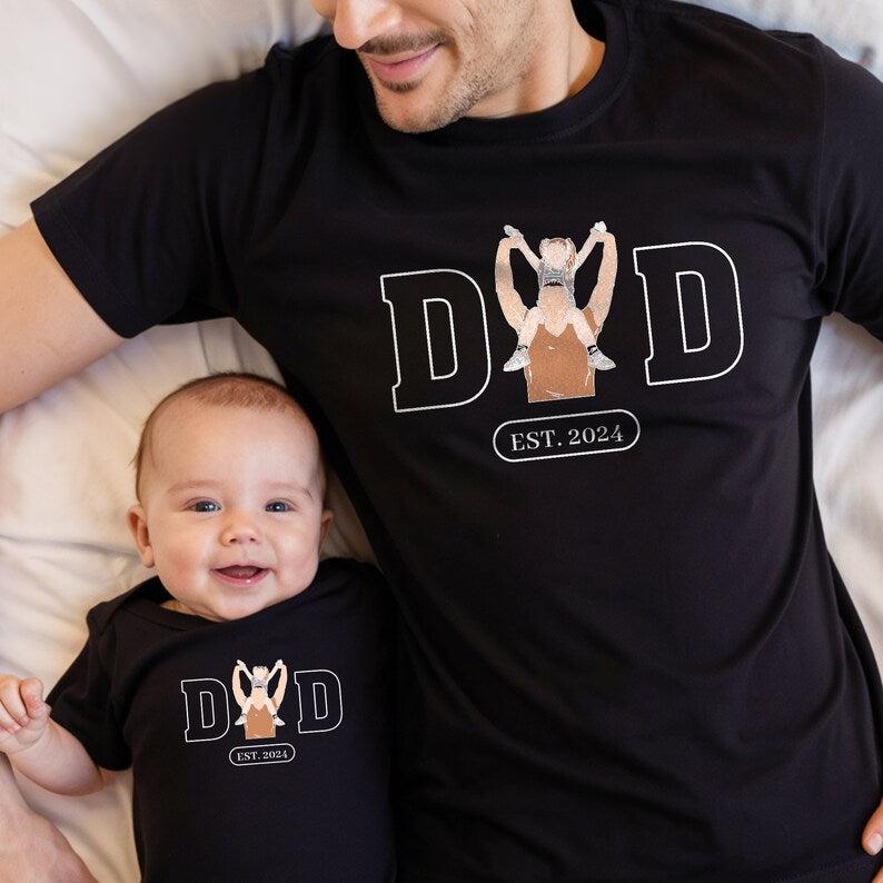 Personalized Dad Portrait Shirt, Custom Happy Father's Day Gift 2025