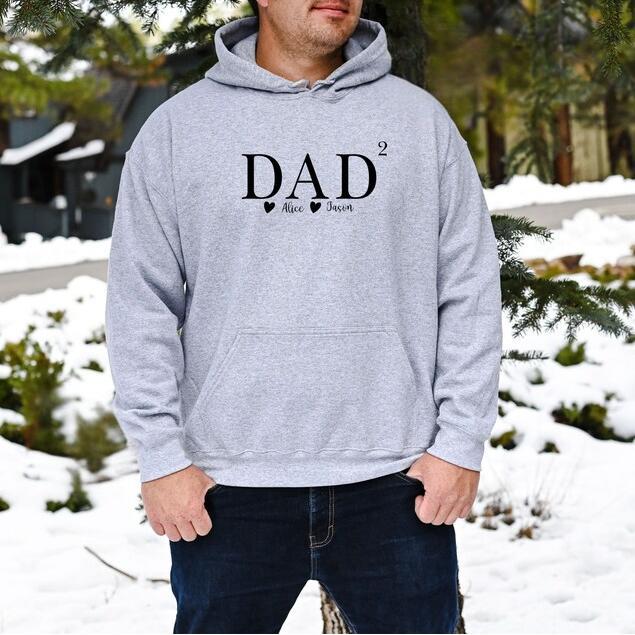 Custom Dad 2 Shirt With Kids Names, Third Baby Reveal, New Dad Gift