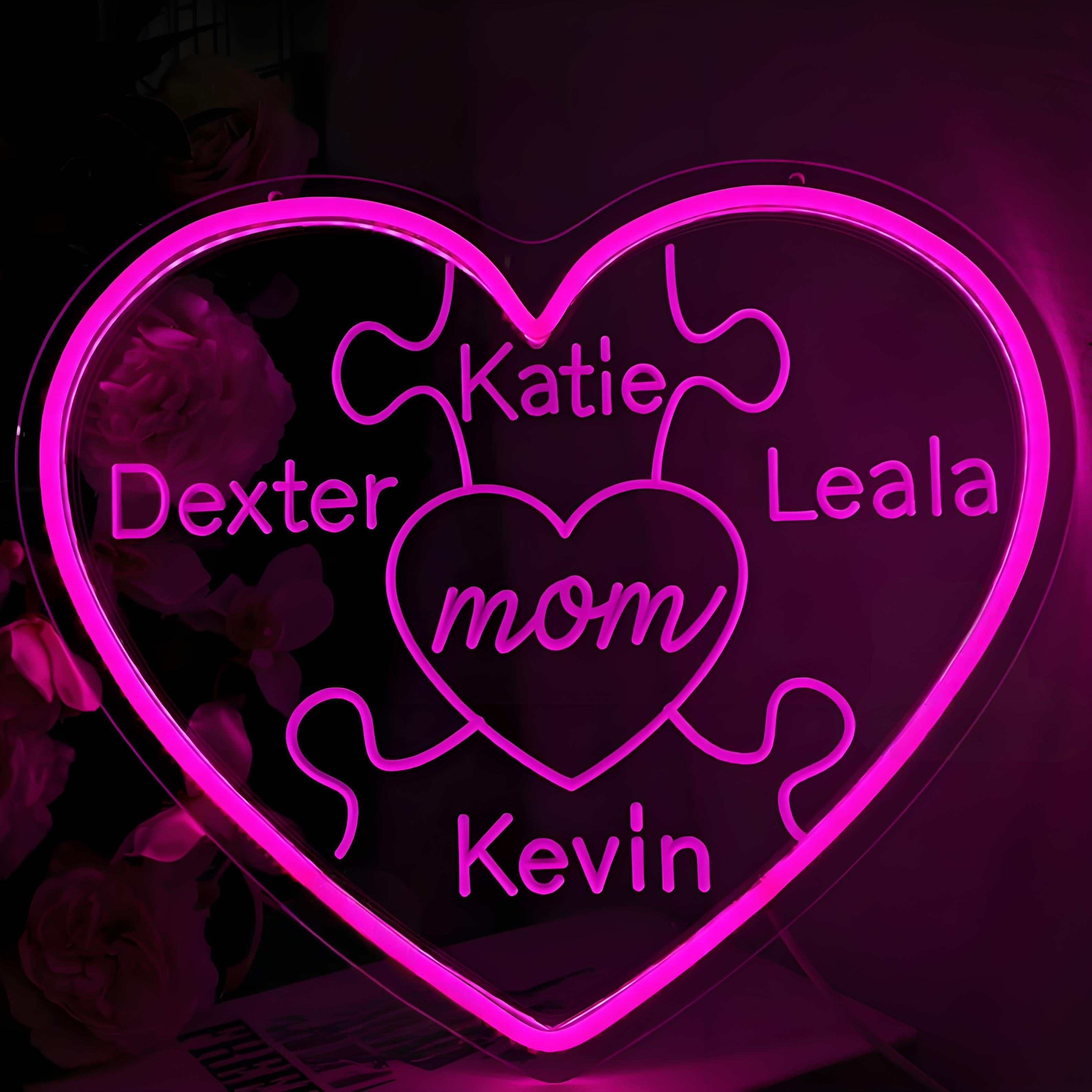 Custom Mom Puzzle Neon Sign,Gift For Mother's Day Gift