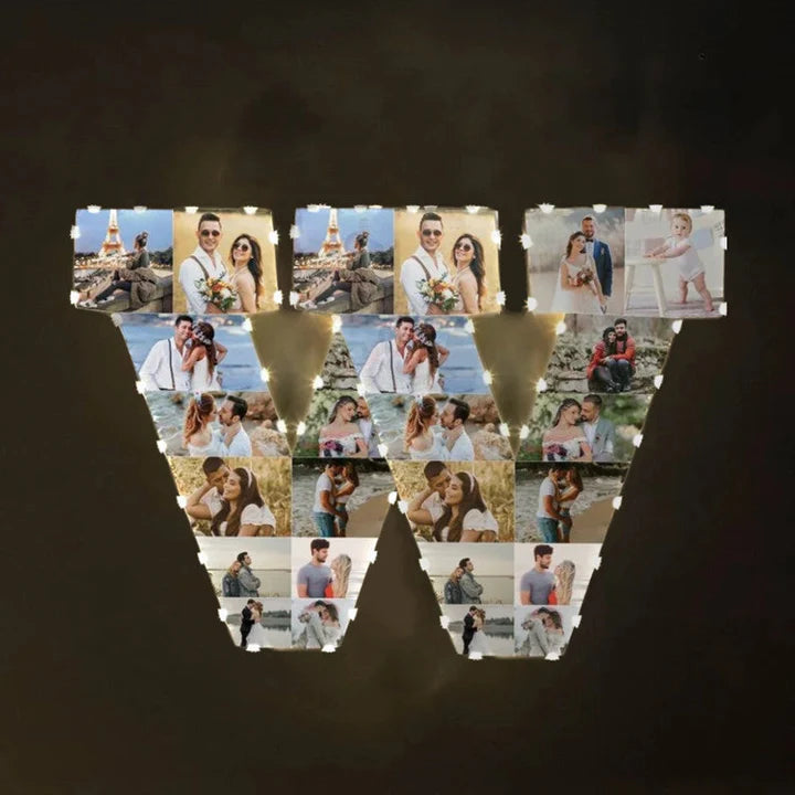 ✨Personalized Letter Photo Collage Lamp Letter U
