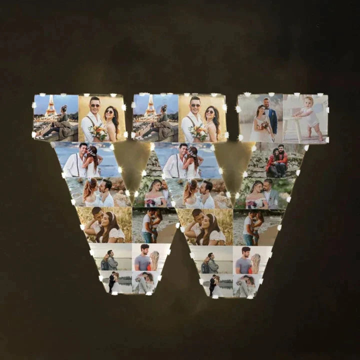 ✨Personalized Letter Photo Collage Lamp Letter V