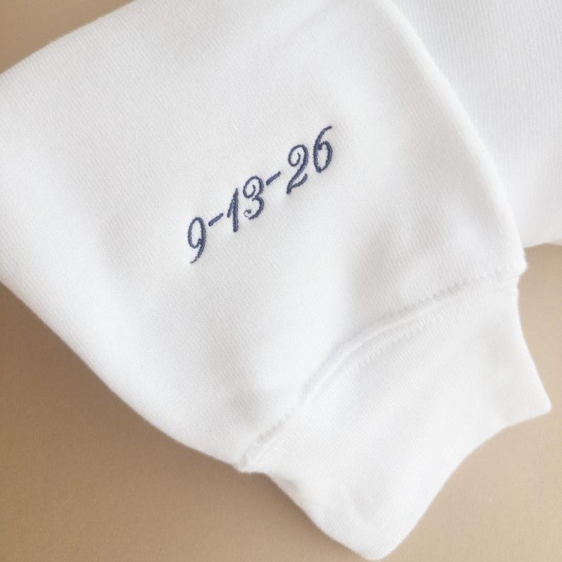 Personalized Bride Embroidered Sweatshirt for Future Mrs. with Custom Last Name & Wedding Date