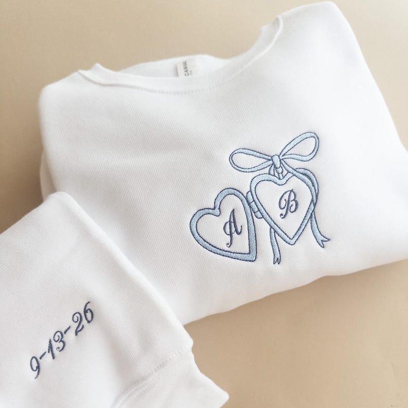 Personalized Bride Embroidered Sweatshirt for Future Mrs. with Custom Last Name & Wedding Date