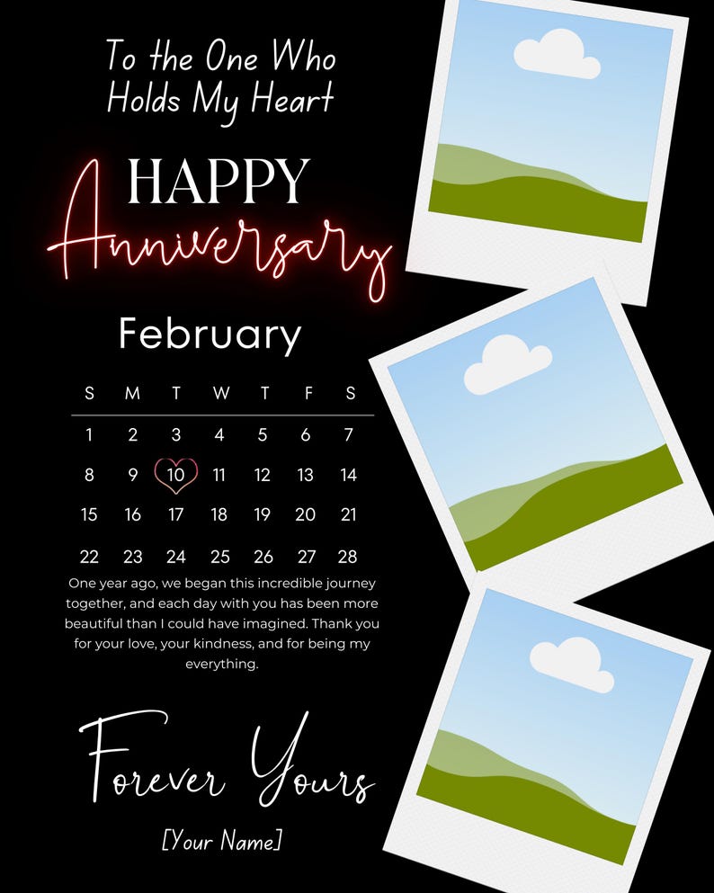 Personalized Photo Calendar Blanket for Couples, Custom Anniversary Flannel Blanket, Romantic Anniversary Gift for Your Partner