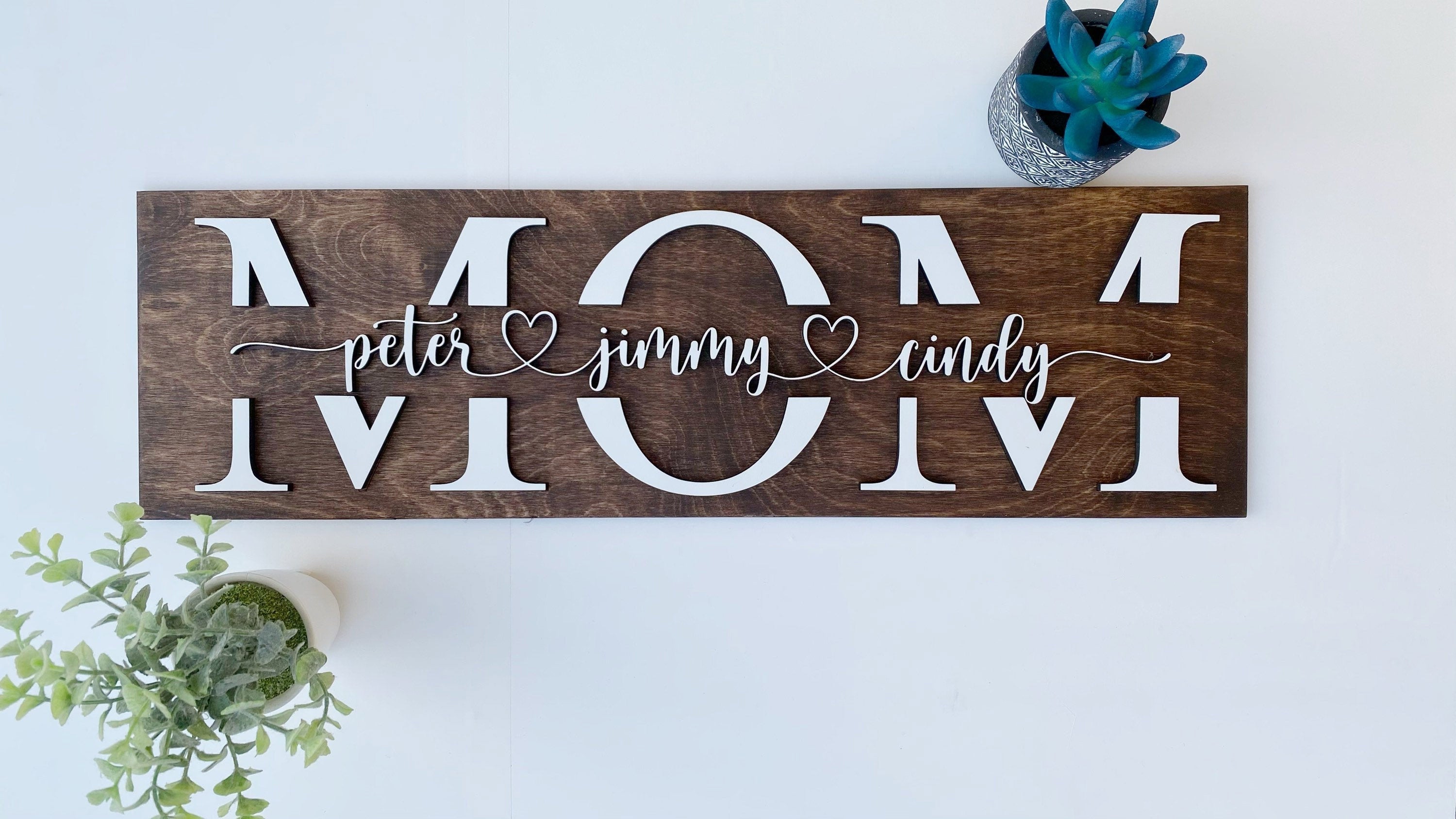 3D Personalized Mom Sign with Children Name | Personalized Mother's Day Gift