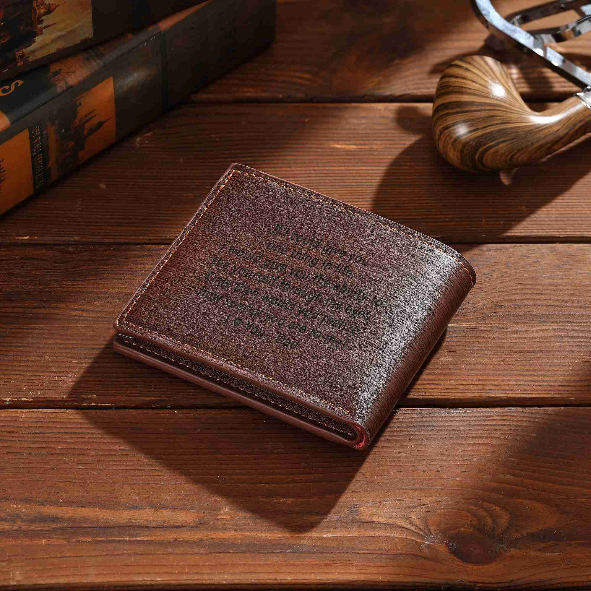 Personalized Photo Wallet For Men,Initial Name Engraved Custom Picture Wallet Gift for Him (Customized free)