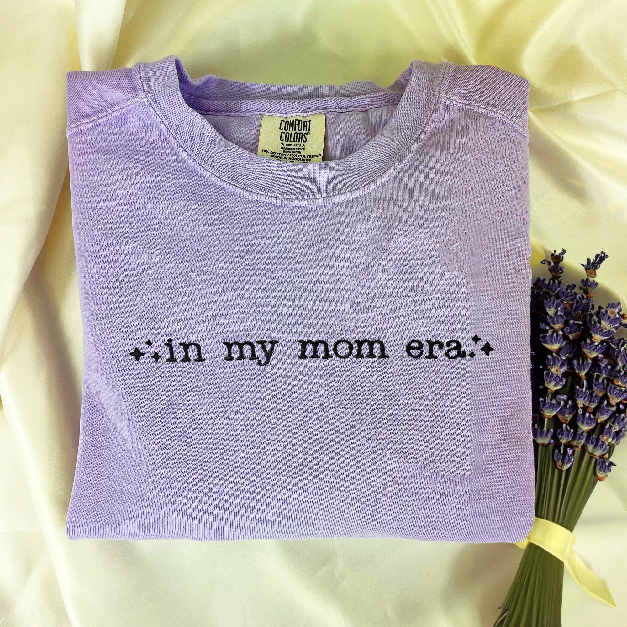 In My Cool Mom Era Embroidery Custom Sweatshirt Comfort Colors T-Shirt, Mama Sweatshirt Gift