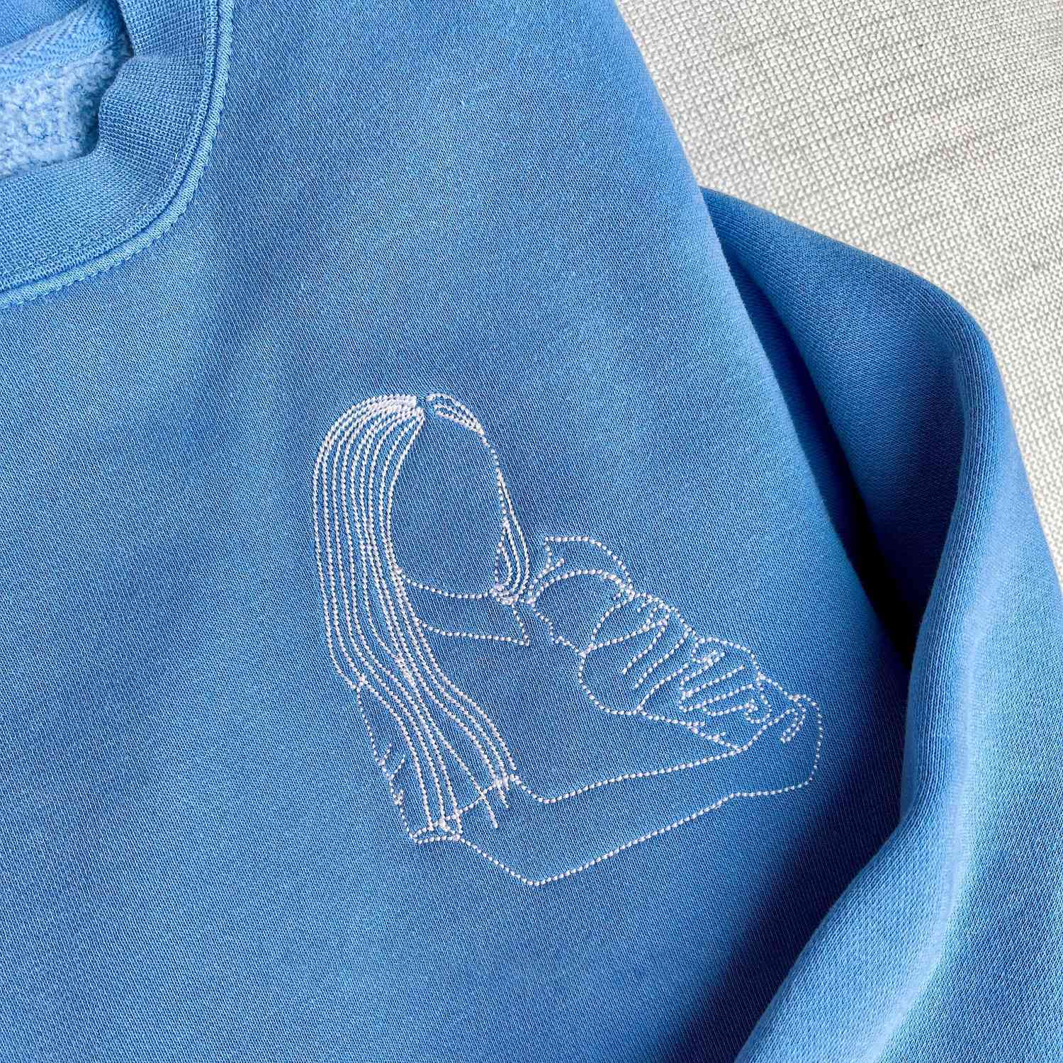 ❤️Custom Embroidered Parent-Child Photo Portrait Outline Sweatshirt-🔥Mother's Day Sale!Free Shipping!
