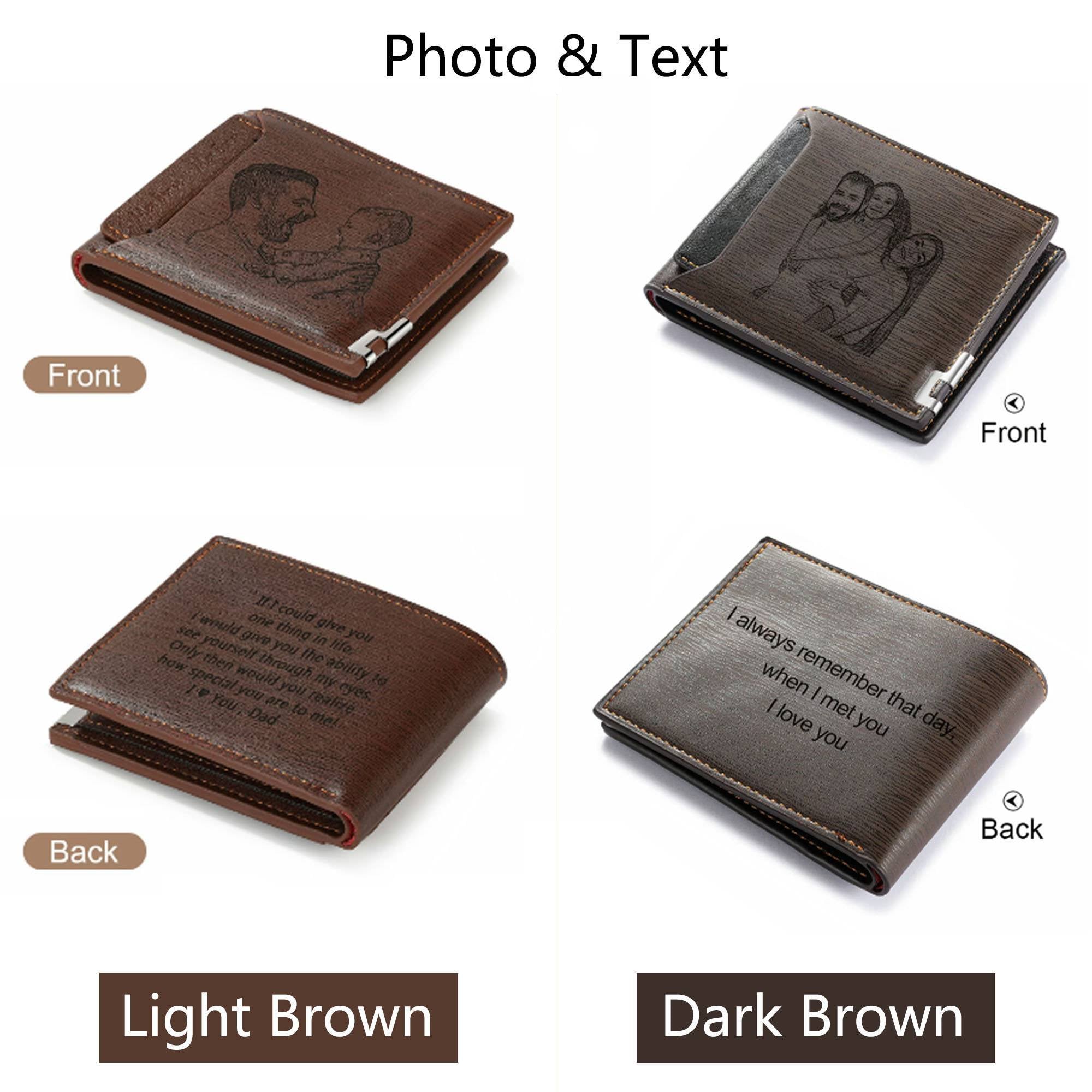 Personalized Photo Wallet For Men,Initial Name Engraved Custom Picture Wallet Gift for Him (Customized free)