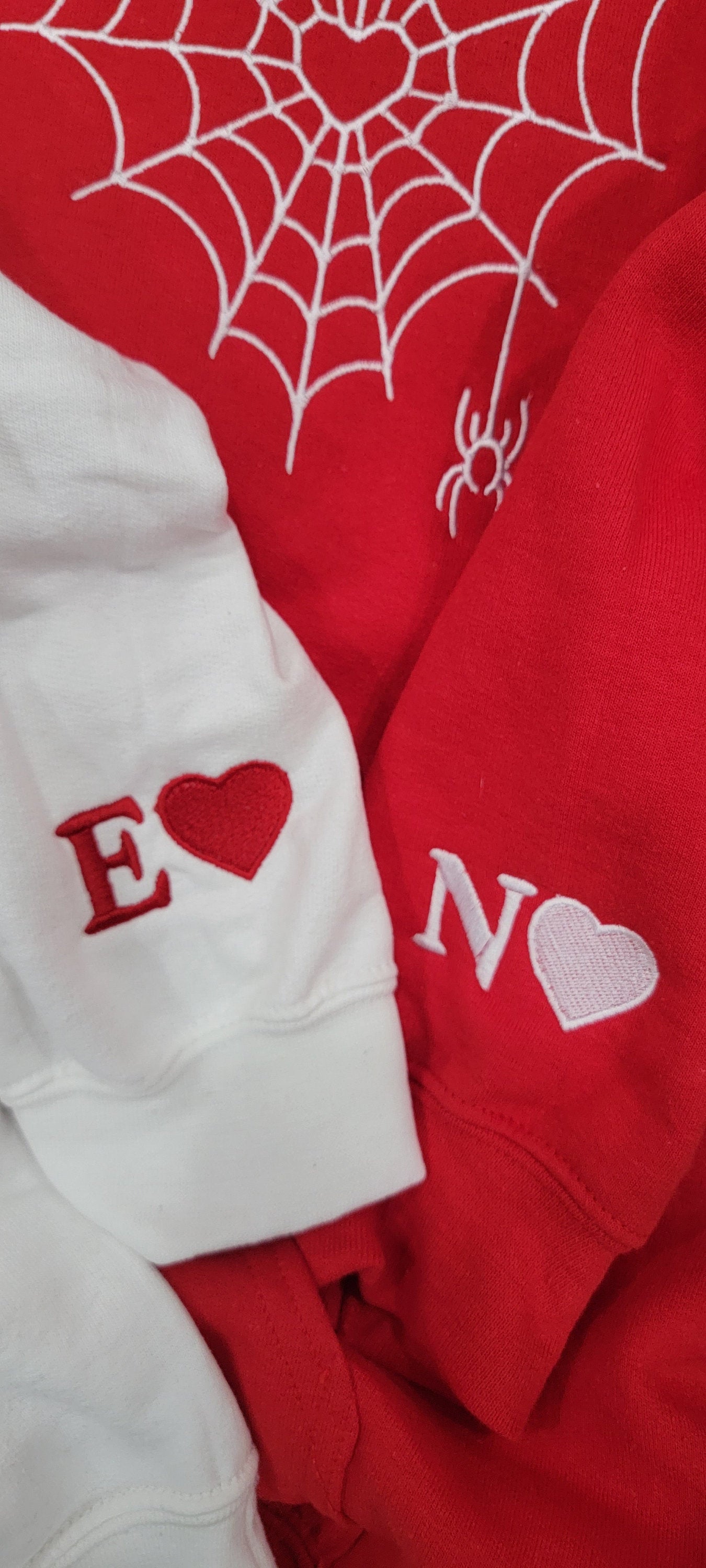 Heart Spider Hoodie and Sweatshirt Personalized with Initials