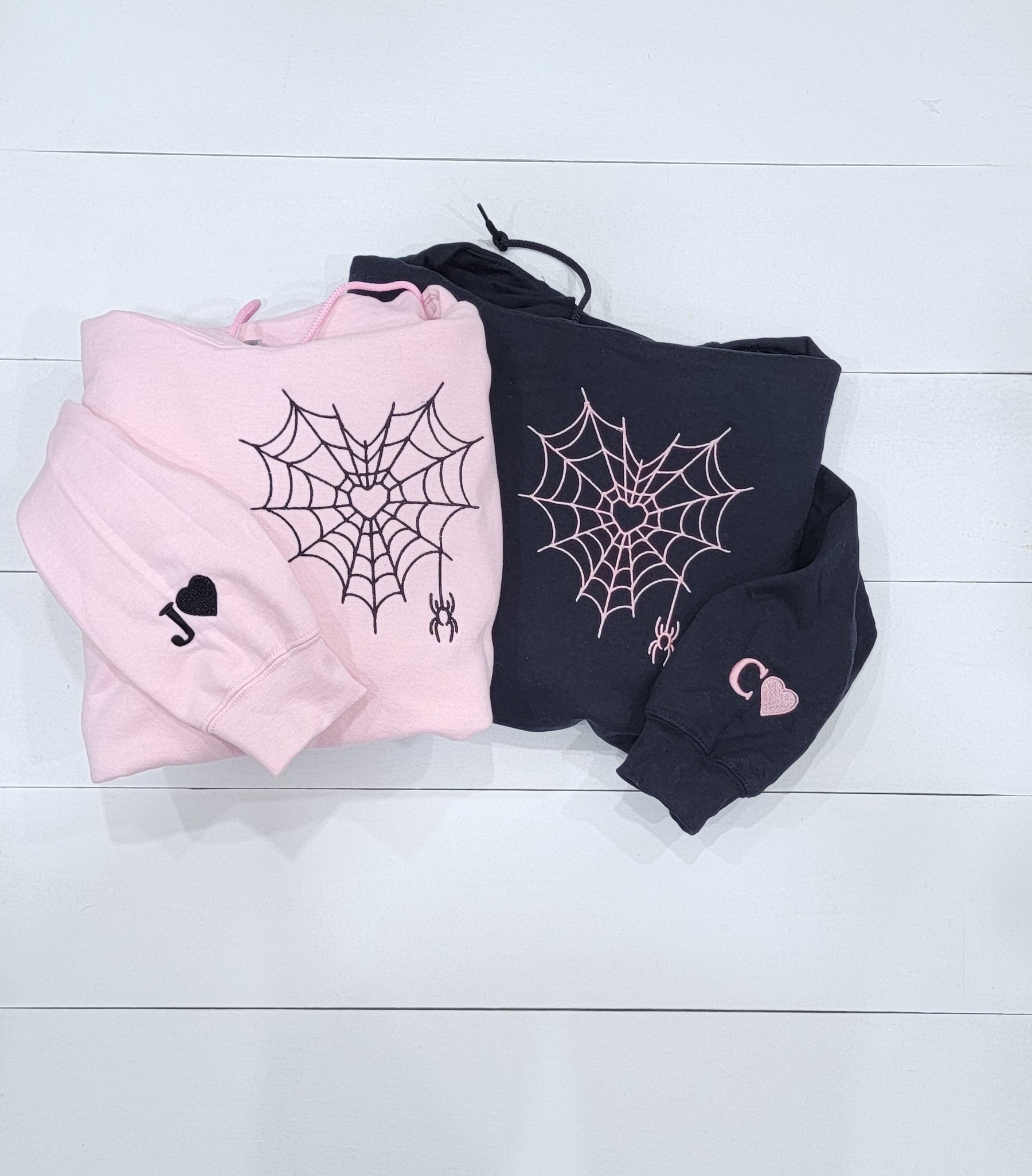 Heart Spider Hoodie and Sweatshirt Personalized with Initials
