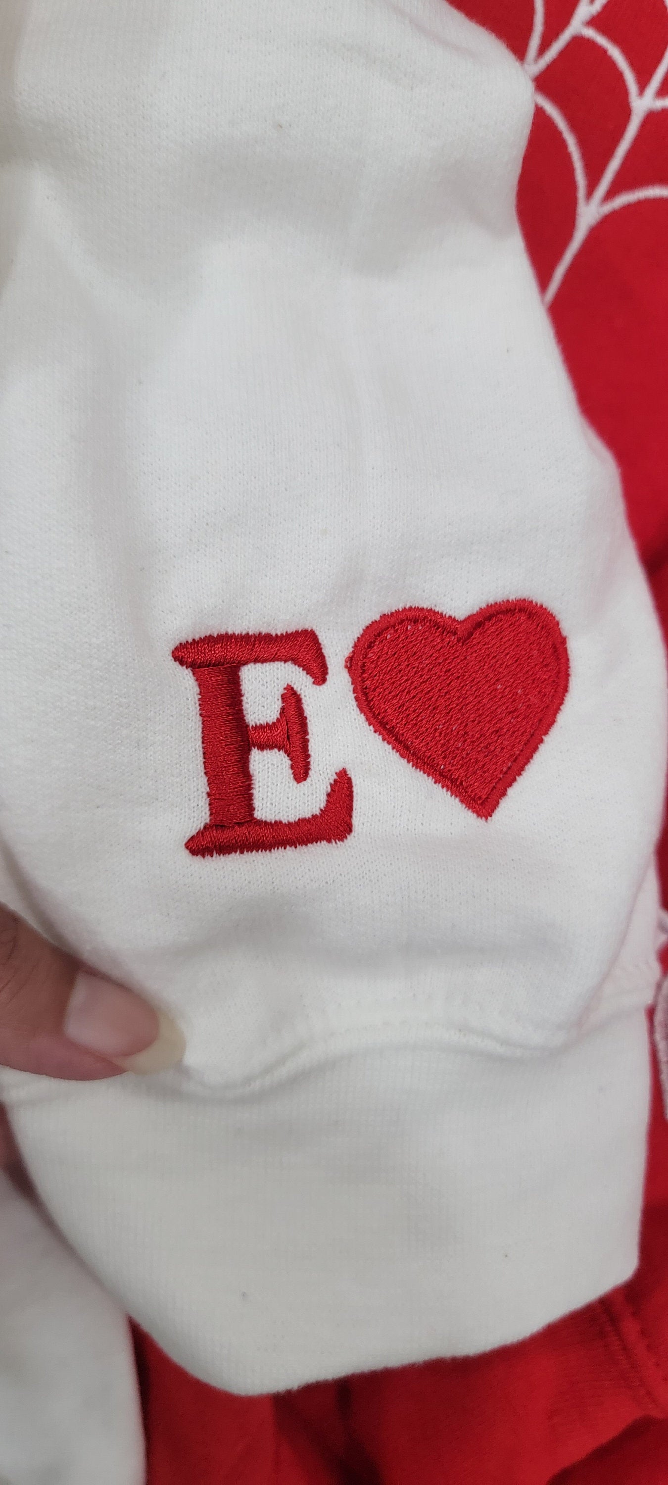 Heart Spider Hoodie and Sweatshirt Personalized with Initials