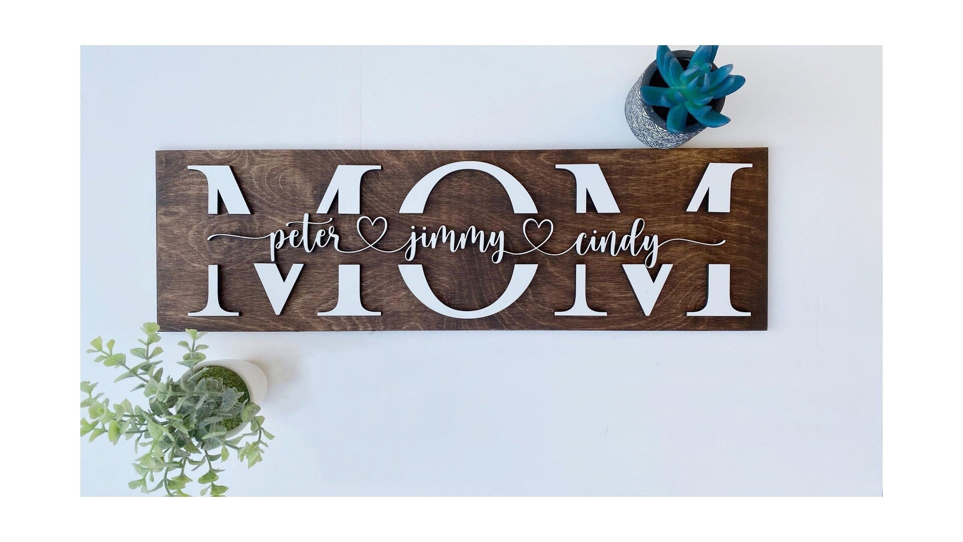 3D Personalized Mom Sign with Children Name | Personalized Mother's Day Gift
