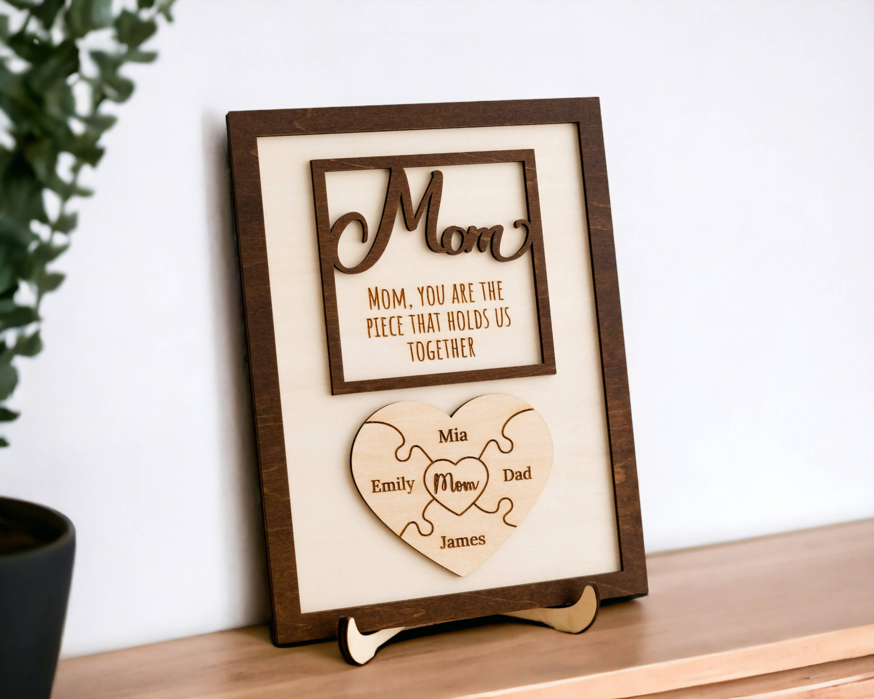 Mom Puzzle Sign, Personalized Gift, Gift For Mom, Family Puzzle Sign