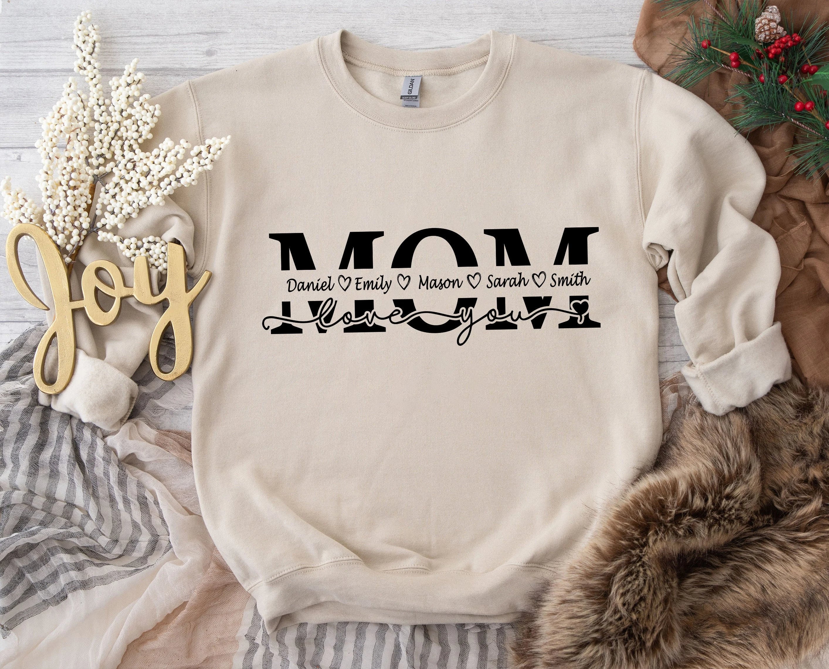 Mother's Day Gift, Mom Kids Split Name Frame, Mom Cut File, Mom Outline, Vector MOM