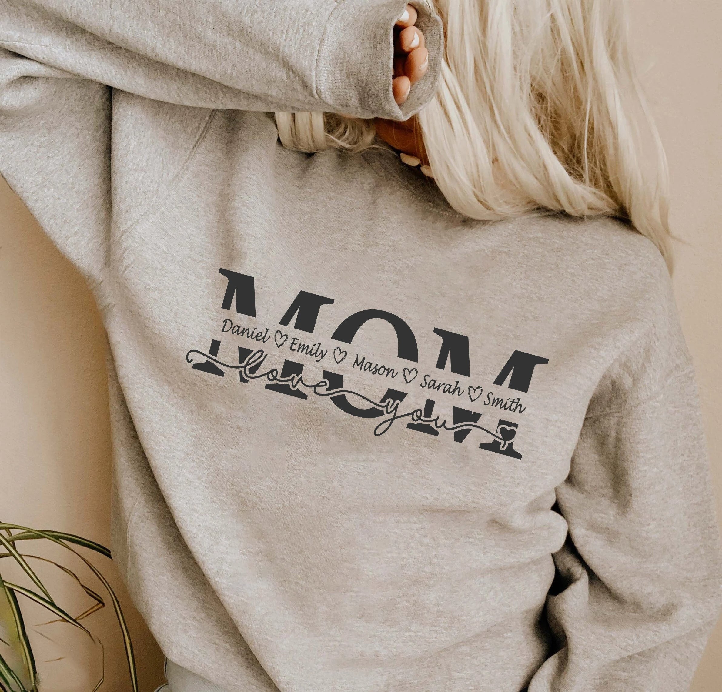 Mother's Day Gift, Mom Kids Split Name Frame, Mom Cut File, Mom Outline, Vector MOM