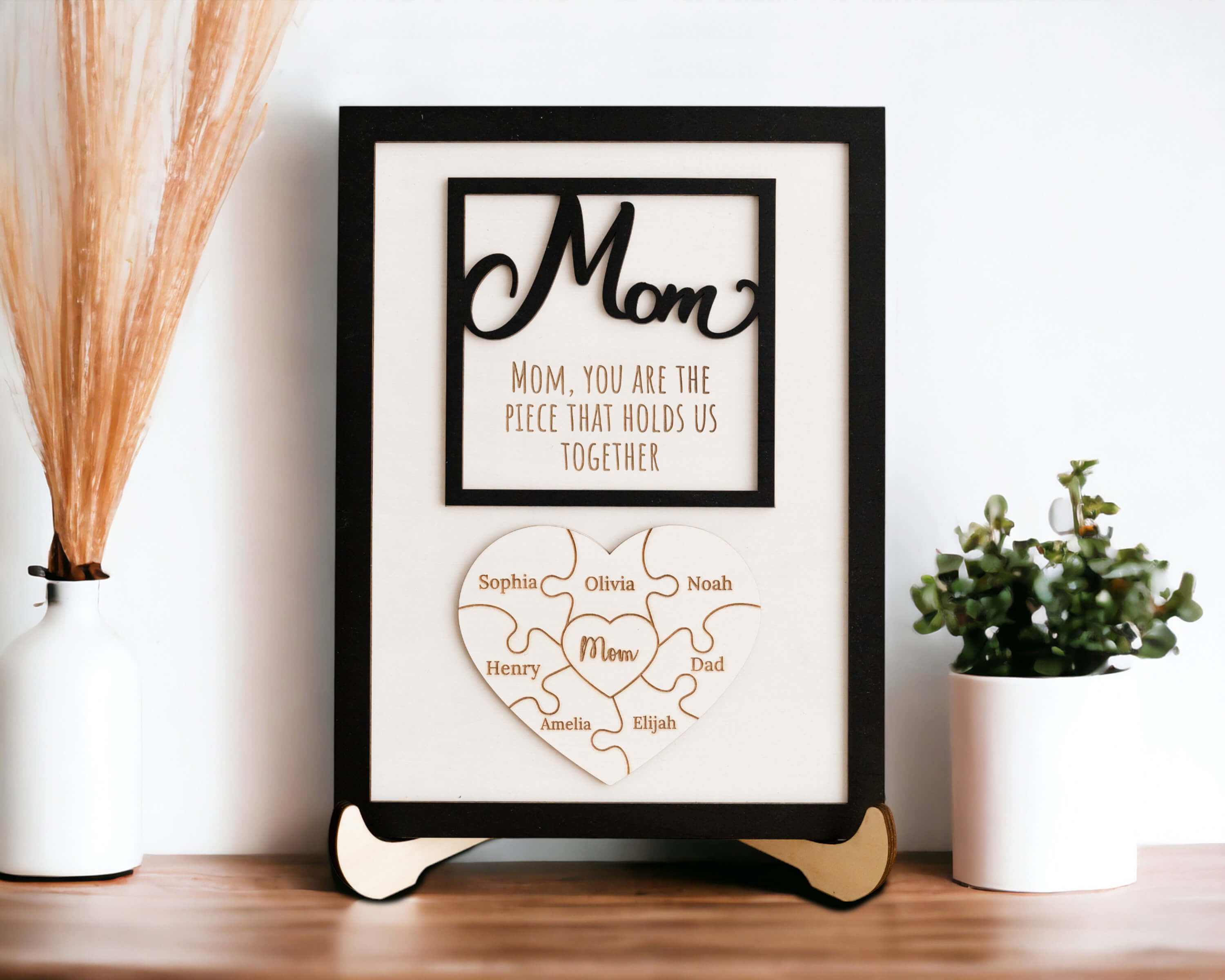 Mom Puzzle Sign, Personalized Gift, Gift For Mom, Family Puzzle Sign