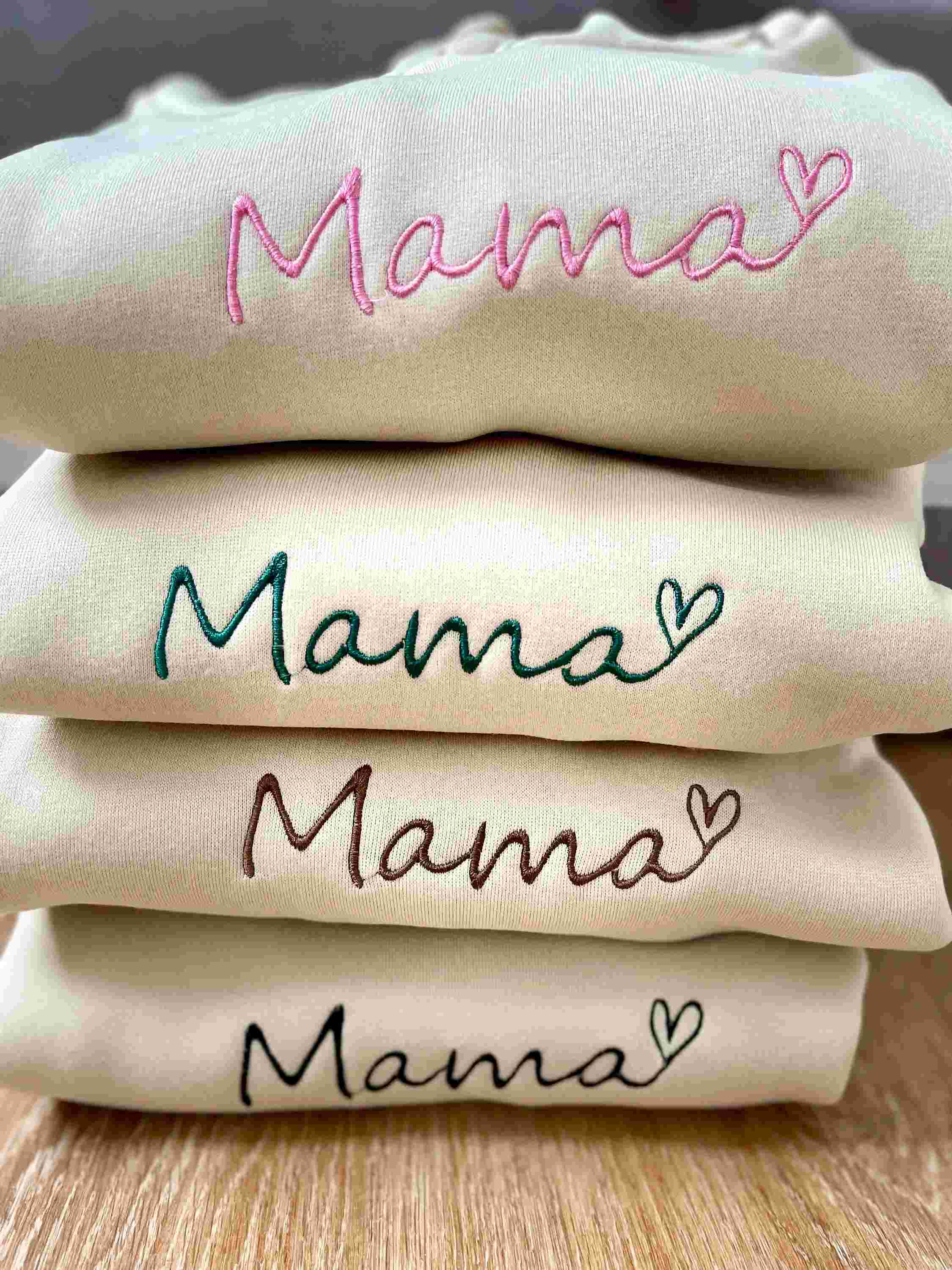 Embroidered Mama Hoodie - Personalized Mother's Day Gift - Custom Motherhood Sweatshirt