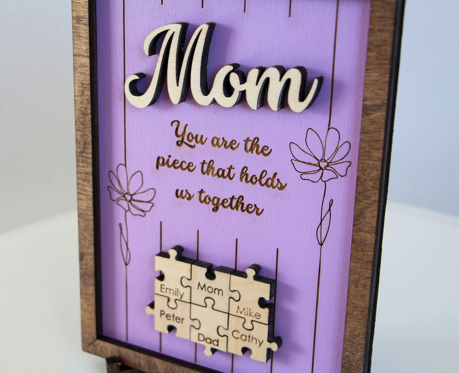 Puzzle Mom Sign, You Are The Piece That Holds Us Together, Mothers Day Gift from Daughter