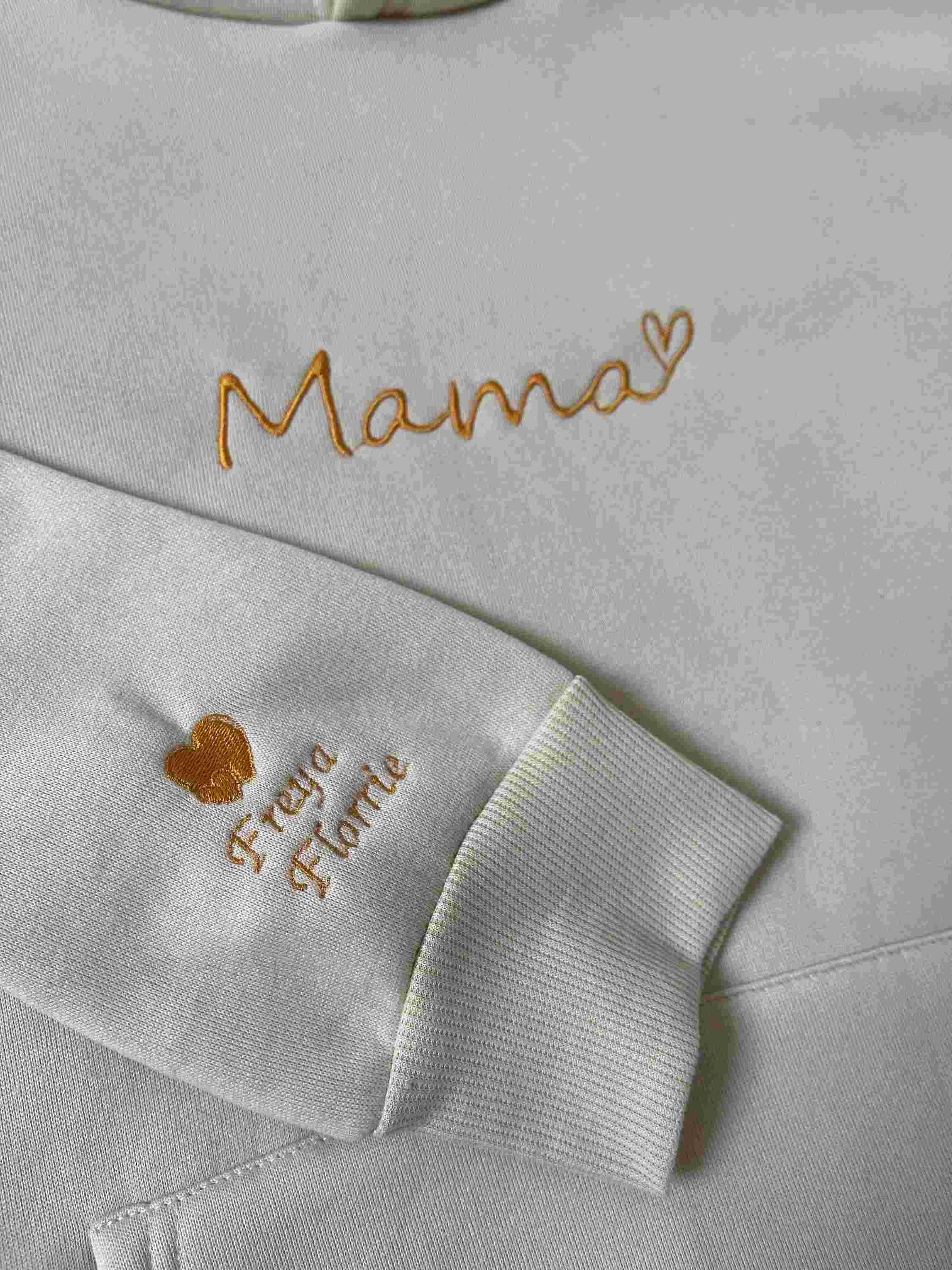 Embroidered Mama Hoodie - Personalized Mother's Day Gift - Custom Motherhood Sweatshirt