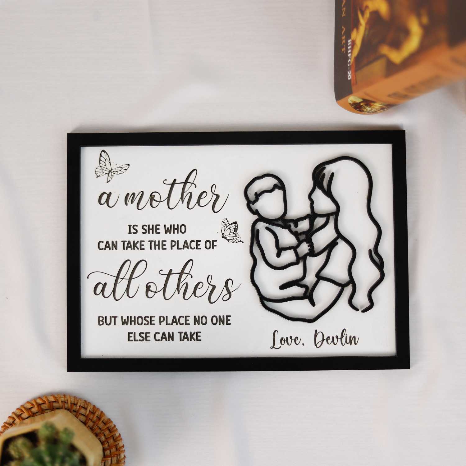 Personalized Mothers Day Wood Sign, Mom Desk Decor, Mom Wooden Stand,Mom Plaque