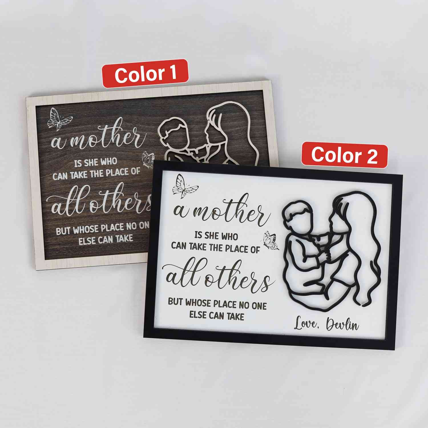 Personalized Mothers Day Wood Sign, Mom Desk Decor, Mom Wooden Stand,Mom Plaque