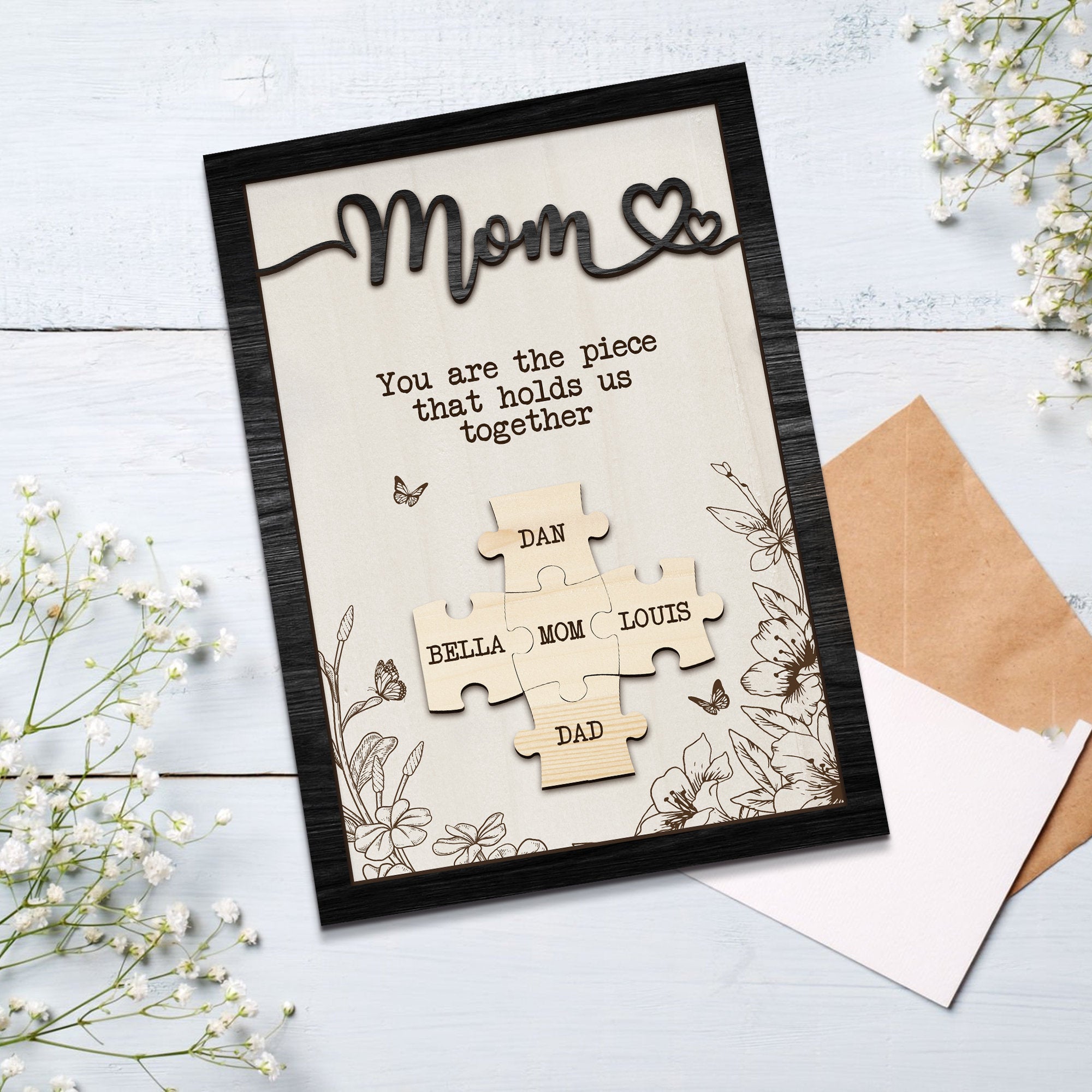 Personalized Mom Puzzle Sign, Mother's Day Gift