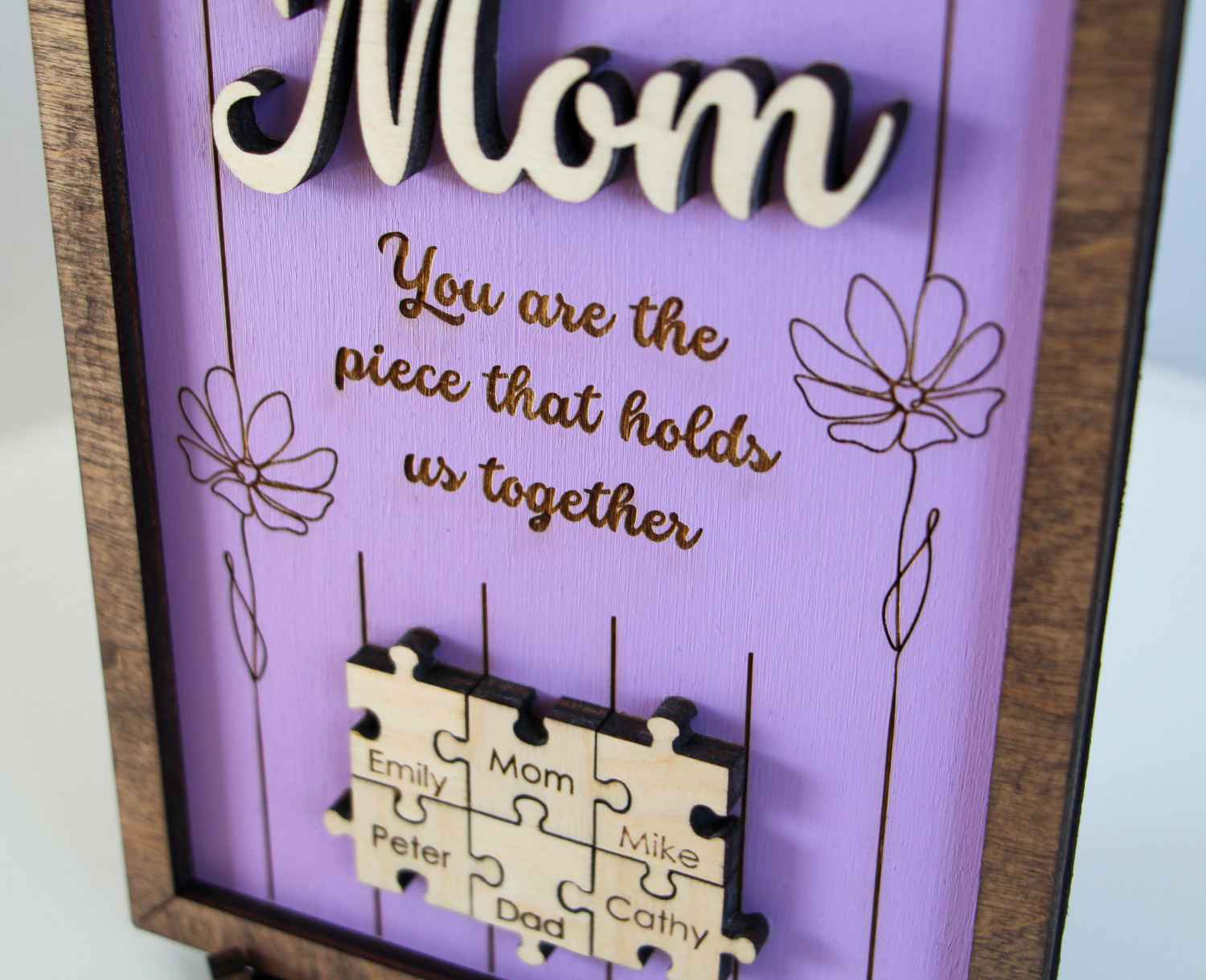 Puzzle Mom Sign, You Are The Piece That Holds Us Together, Mothers Day Gift from Daughter