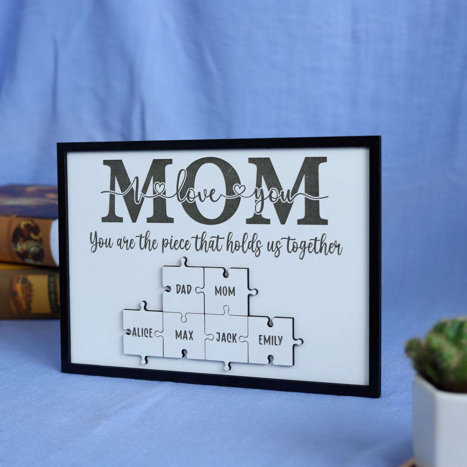 Personalized Mom Puzzle Frame, Puzzle Name Sign, Mom Gifts from Daughter Son