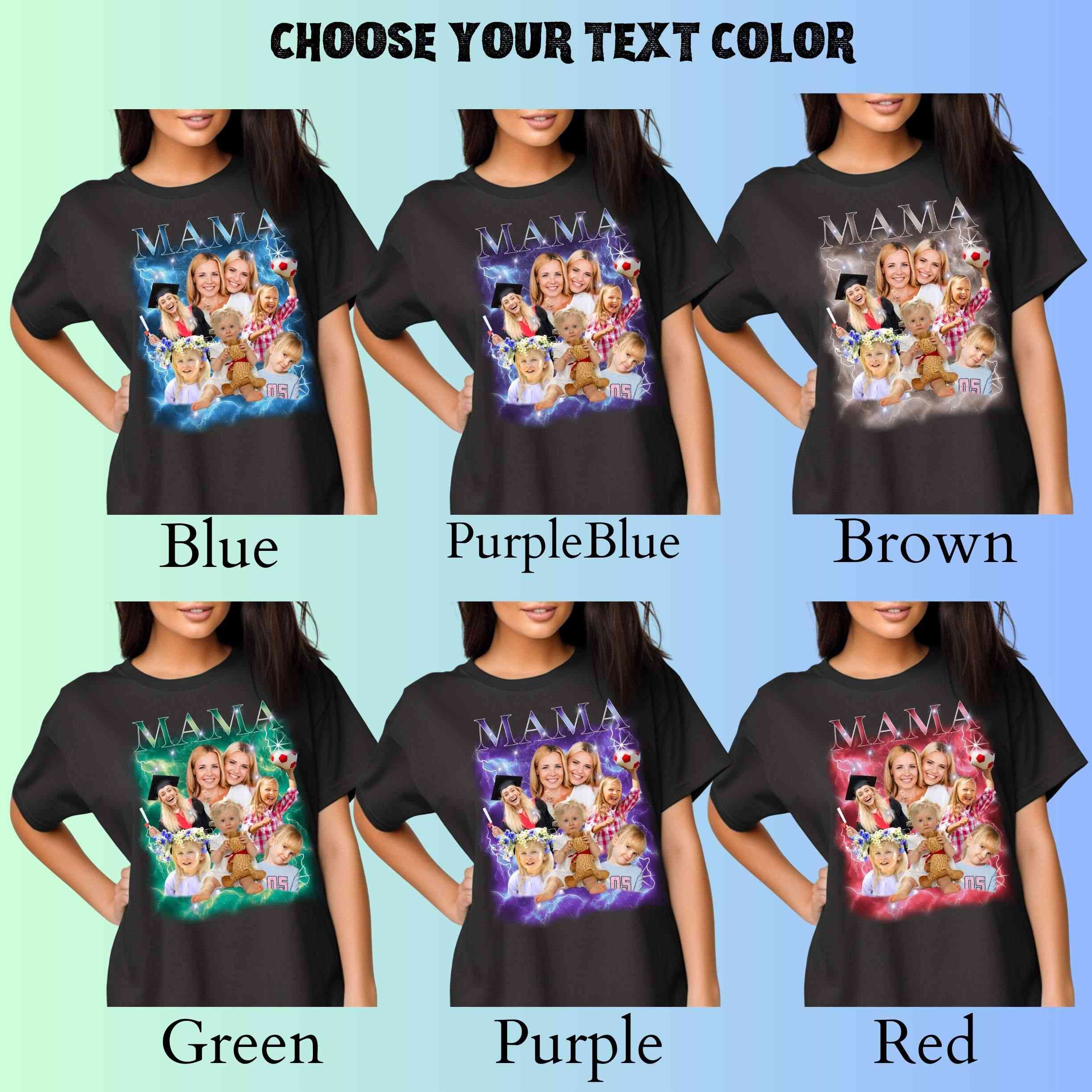 Custom Photo Mama Shirt, Custom Bootleg Rap Mama Shirt With Kid Face Photos