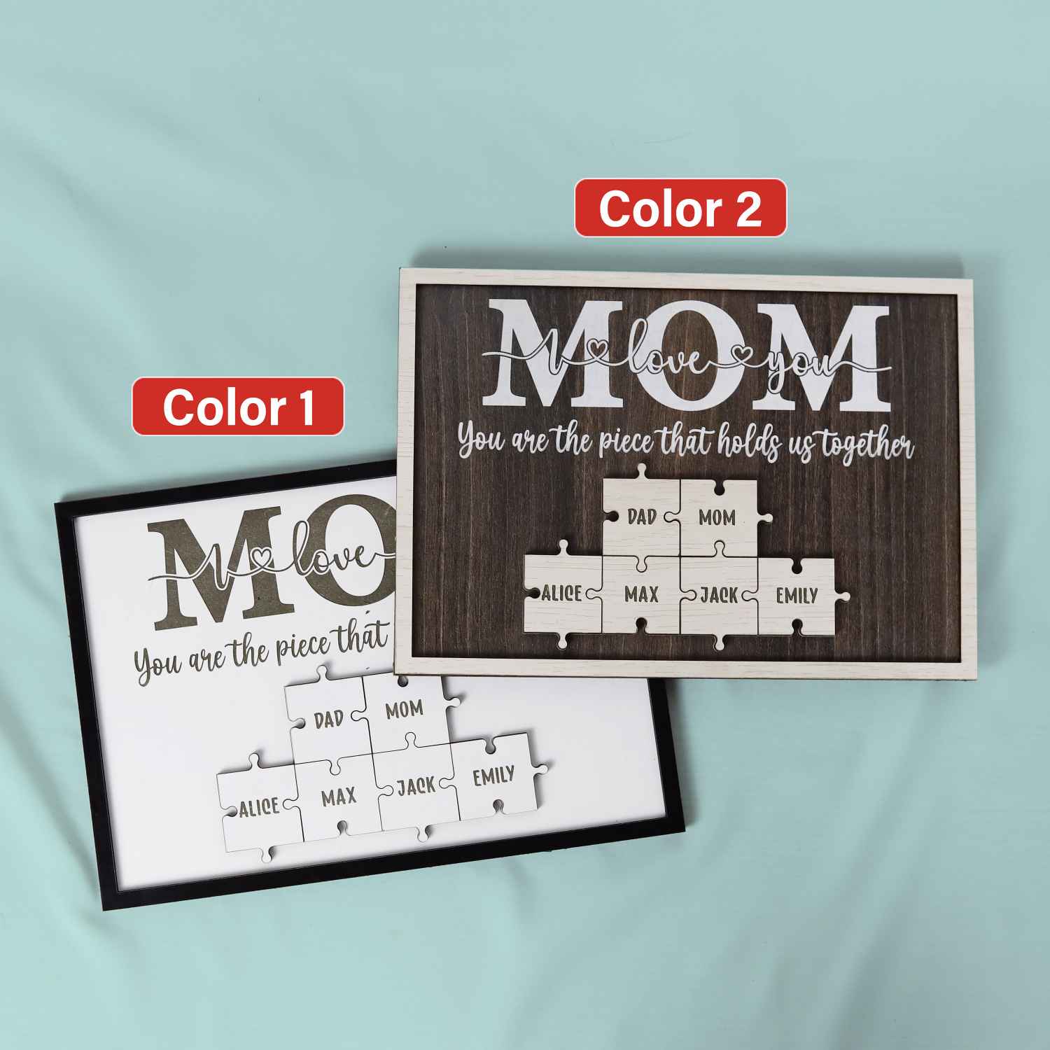 Personalized Mom Puzzle Frame, Puzzle Name Sign, Mom Gifts from Daughter Son