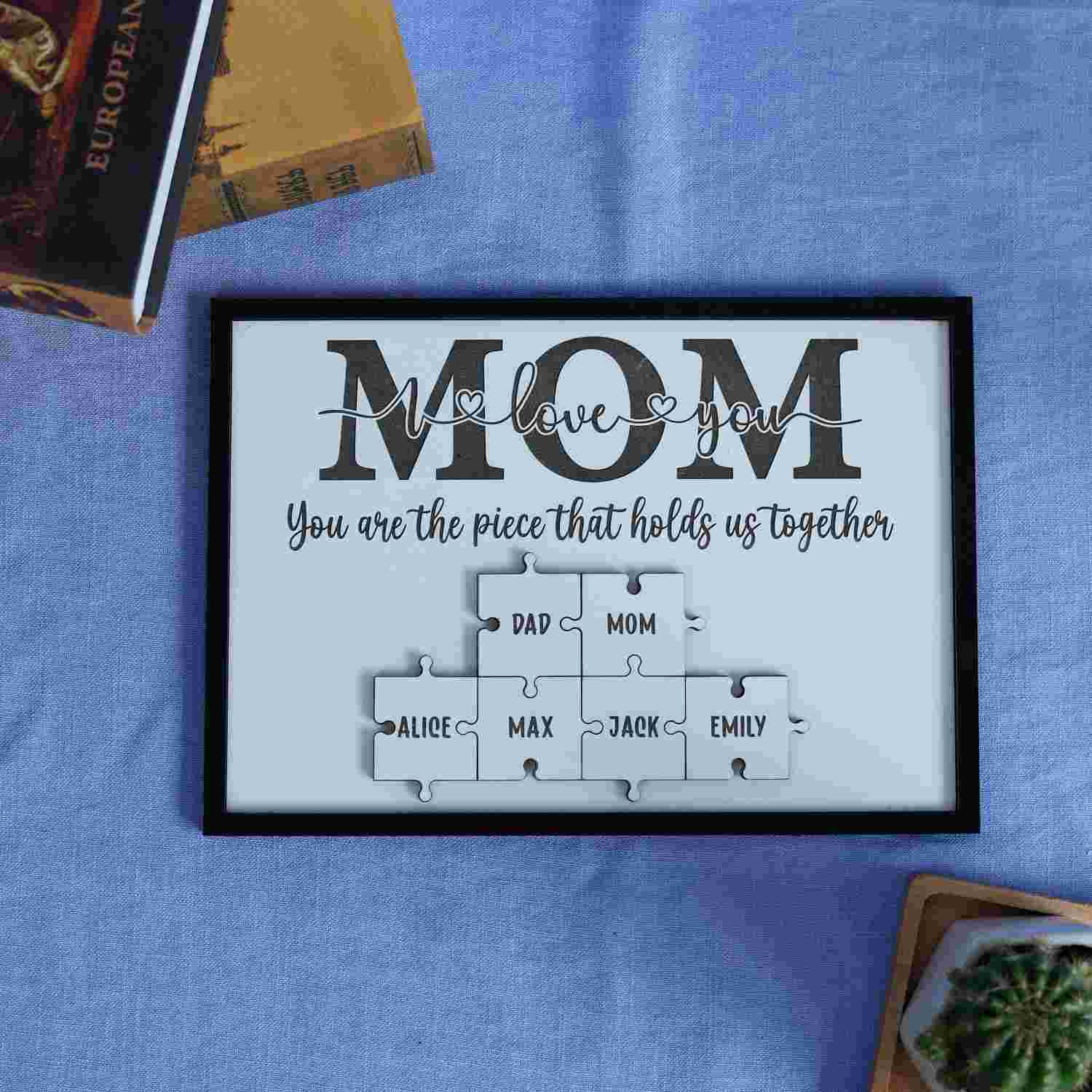 Personalized Mom Puzzle Frame, Puzzle Name Sign, Mom Gifts from Daughter Son