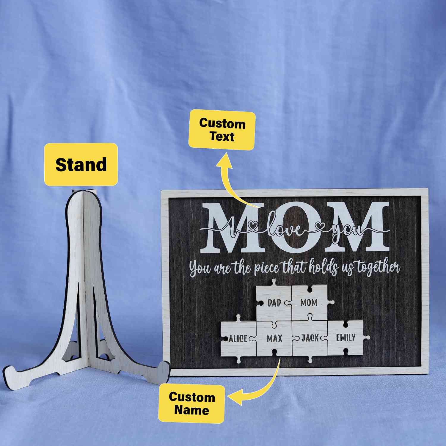 Personalized Mom Puzzle Frame, Puzzle Name Sign, Mom Gifts from Daughter Son