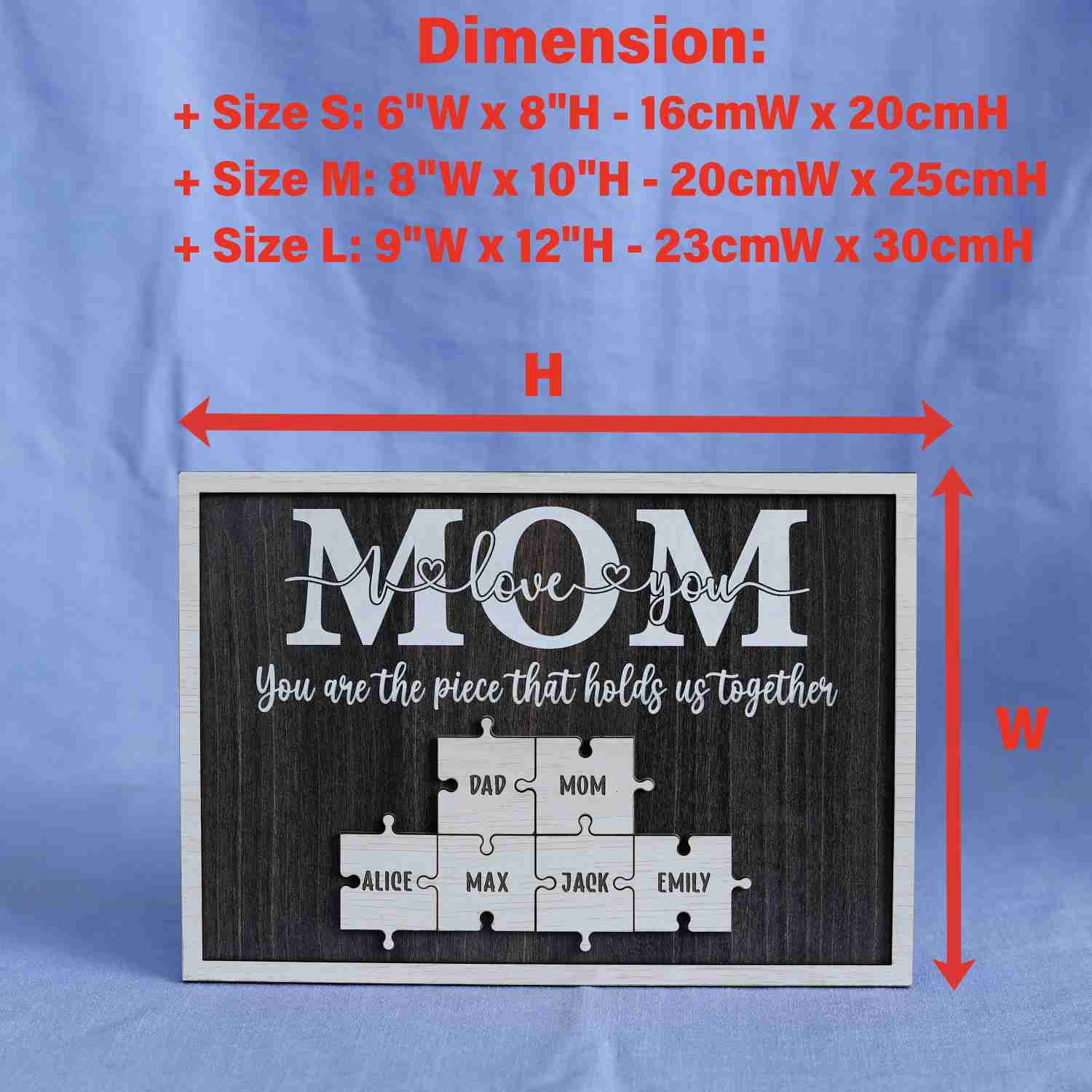 Personalized Mom Puzzle Frame, Puzzle Name Sign, Mom Gifts from Daughter Son