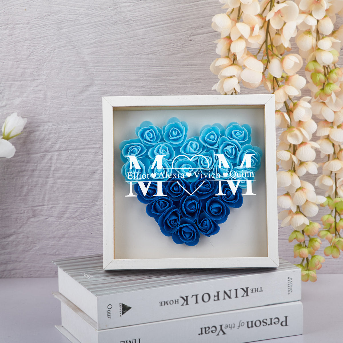 Personalized for Mom Flower Shadow Box, Handcrafted Mom's Present-Gifts for Mom