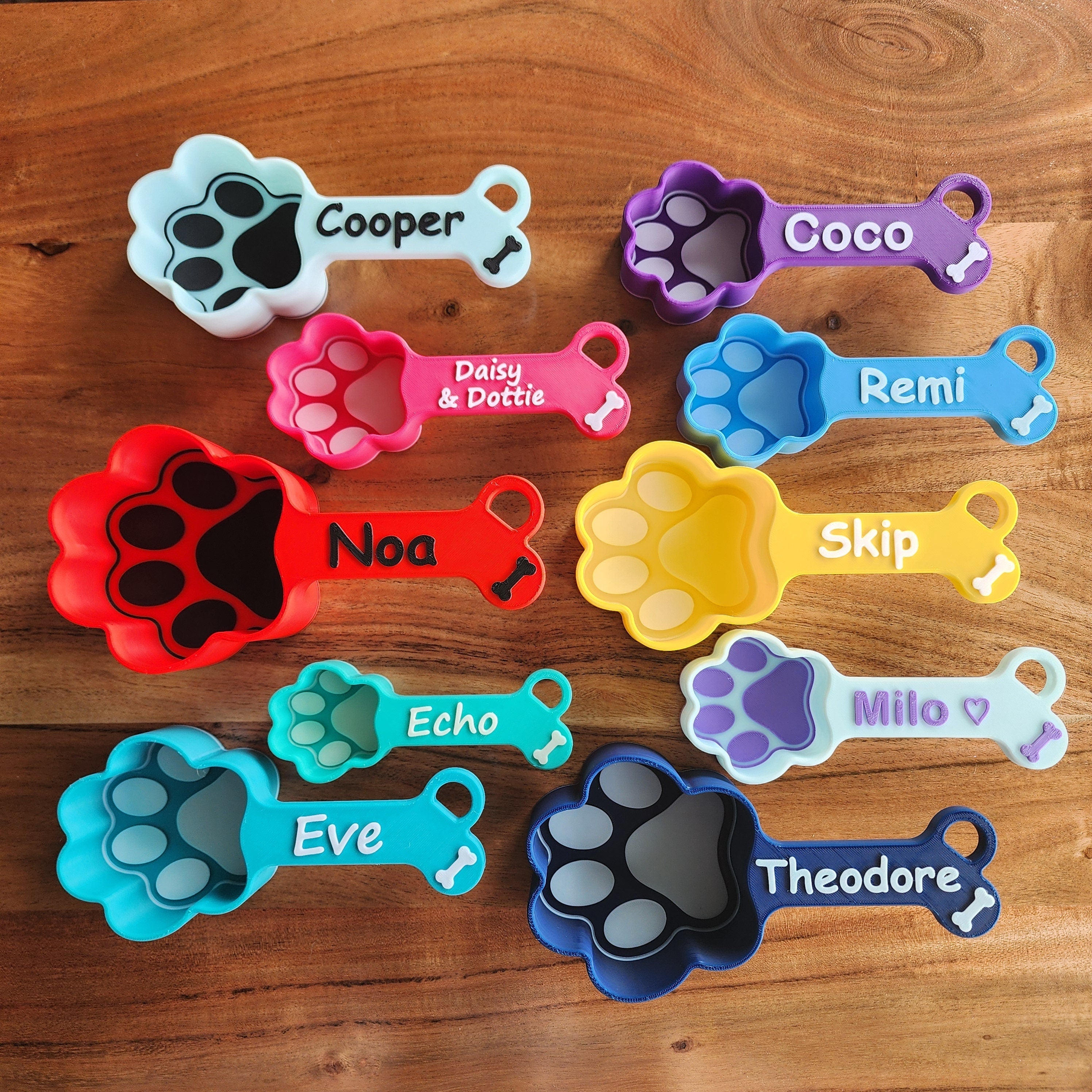 3D Print Personalized Dog Food Scoop, Pet Paw Print Measuring Cup