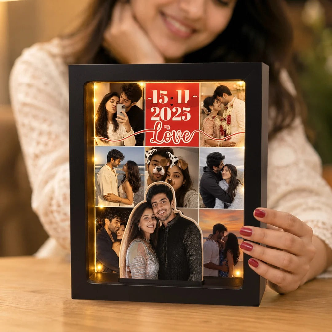 Custom Photo Light Box – Personalized LED Keepsake with Multiple Pictures, Perfect Gift for Couple Anniversary and Any Occasion