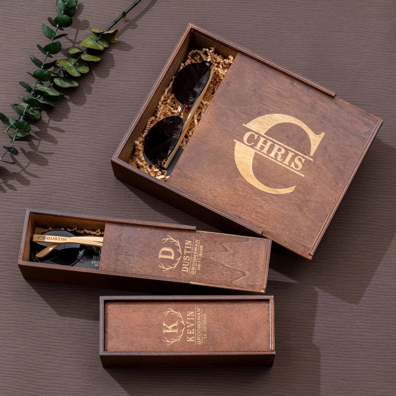 Personalized Groomsmen Gifts Wooden Box | Custom Engraved Box for Best Man & Wedding