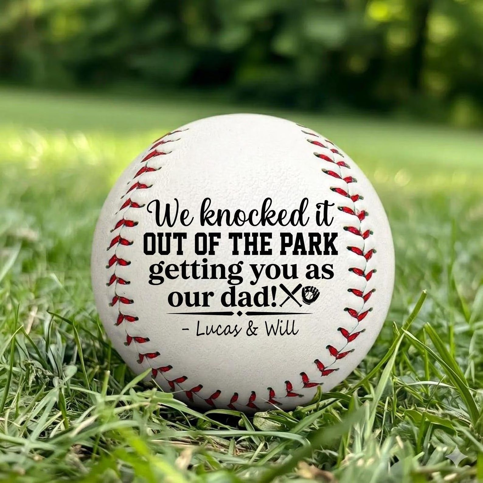 Photo Baseball Gift for Dad | Custom Personalized Best Dad Ever Keepsake, Father’s Day Gift