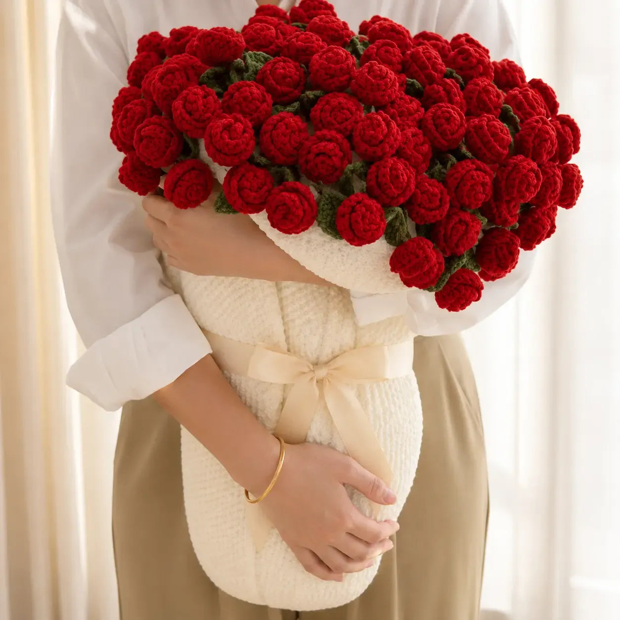 Rose Crochet Flower Blanket – Handmade Throw for Couples & Families