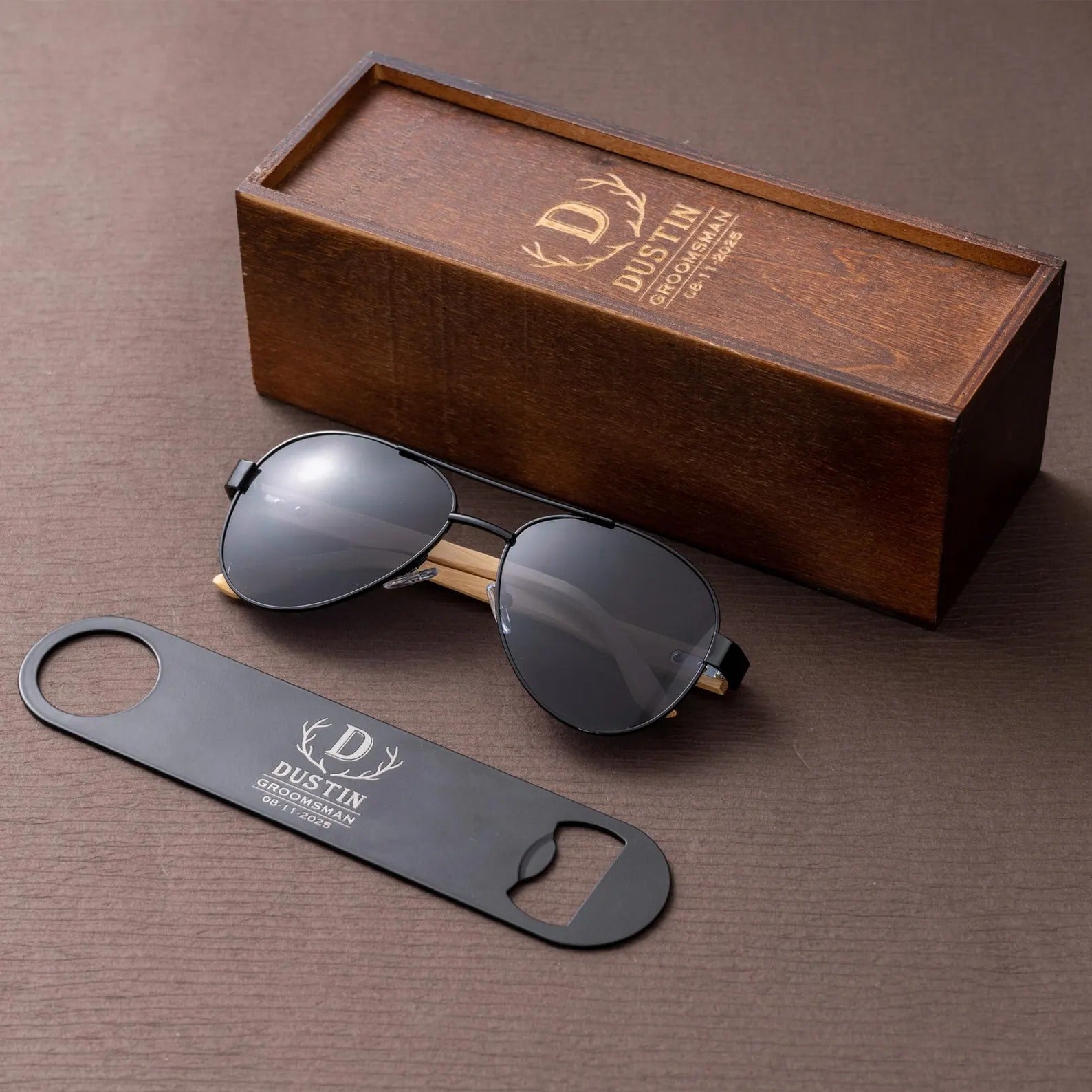 Personalized Groomsmen Gifts Wooden Box | Custom Engraved Box for Best Man & Wedding