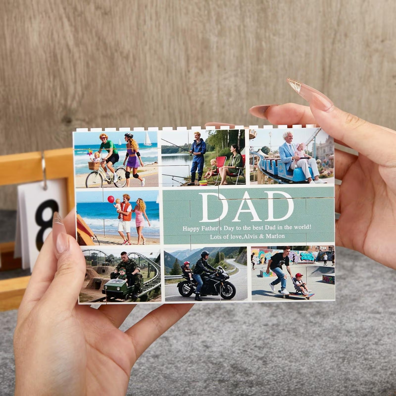 Personalized Photo Puzzle Blocks for Daddy | Custom Father's Day Gift, Family Memory Wall Art, DIY Building Set