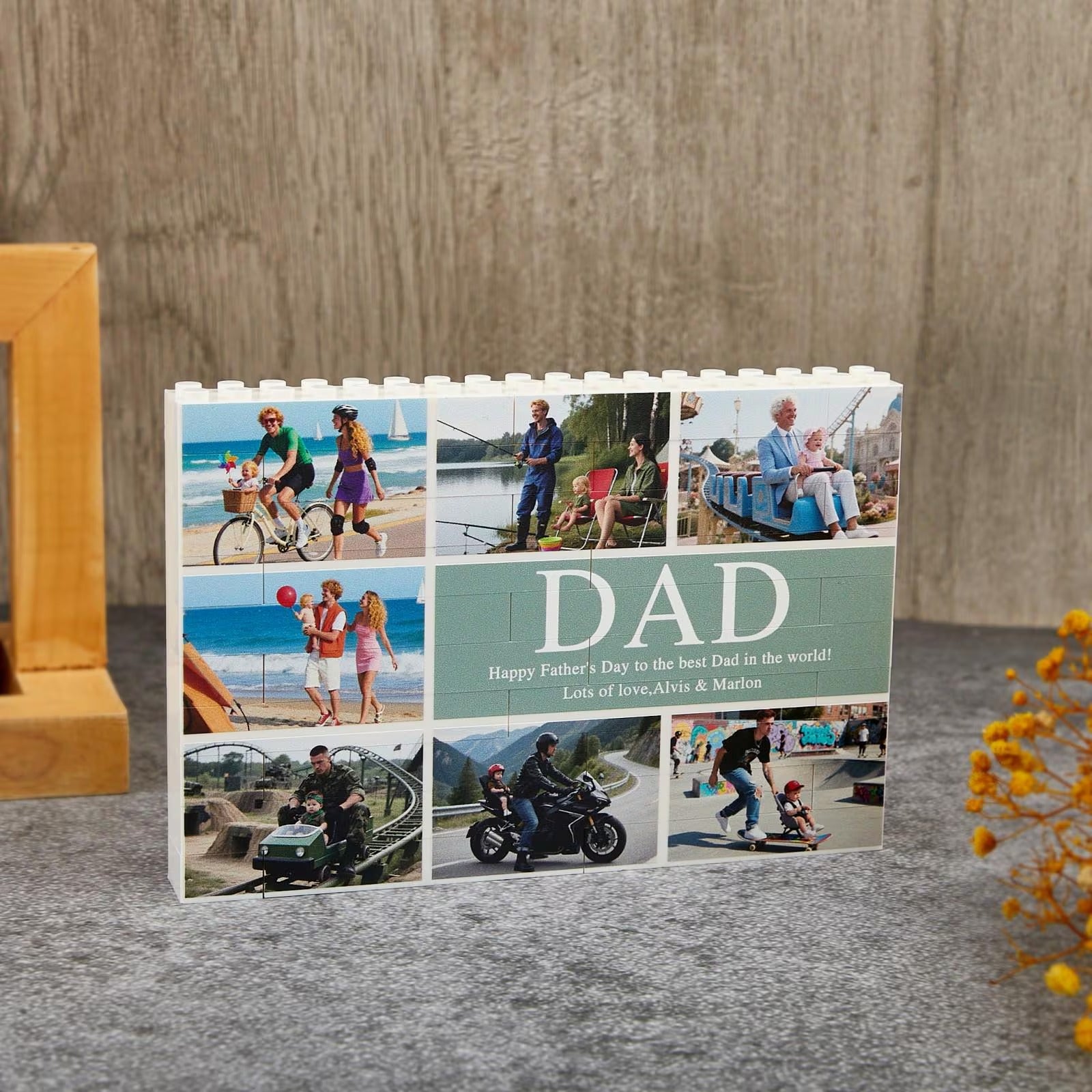 Personalized Photo Puzzle Blocks for Daddy | Custom Father's Day Gift, Family Memory Wall Art, DIY Building Set