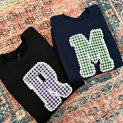 Custom Applique Initials Couple Sweatshirt – Wear Your Loved One’s Letter, Personalized Gift for Him & Her